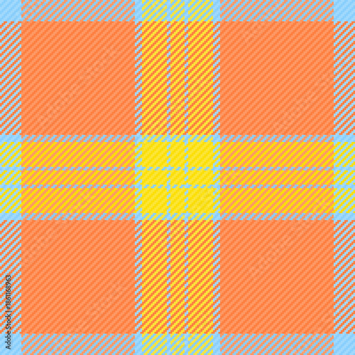Swatch tartan fabric pattern, shop check seamless plaid. Linear texture vector textile background in atomic tangerine and orange colors.