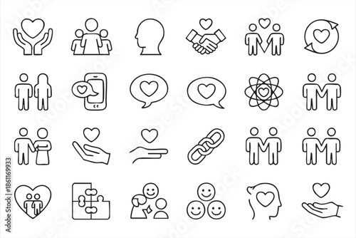 Love and Empathy Icons for Relationship and Counseling Platforms