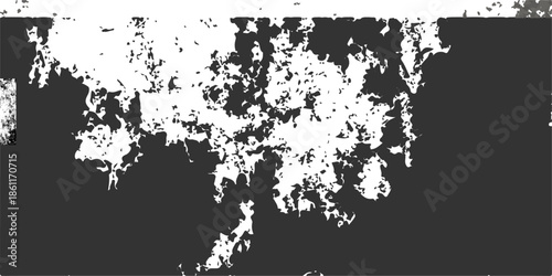 Wallpaper Mural Abstract black and white grunge background vector featuring a dirty ink splash pattern with floral silhouette decorations and a grungy paint spray border design for an artistic wallpaper illustration Torontodigital.ca