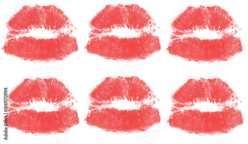 collection of lovely red lips icons in vector form