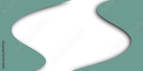 Vector illustration of a blank green business document template with an abstract paper curl background featuring empty speech bubbles and a folded corner design for office notes