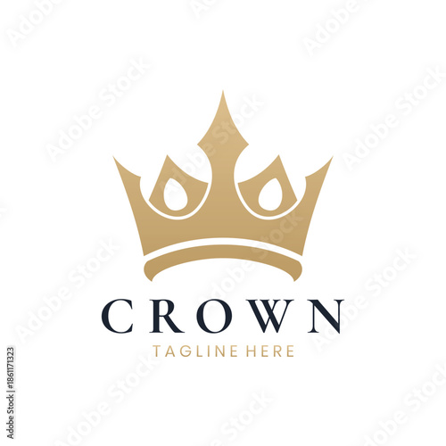 Luxury gold crown logo design
