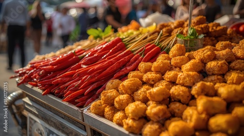 Vibrant street food display