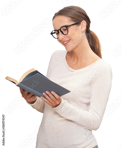 Young woman reading a book