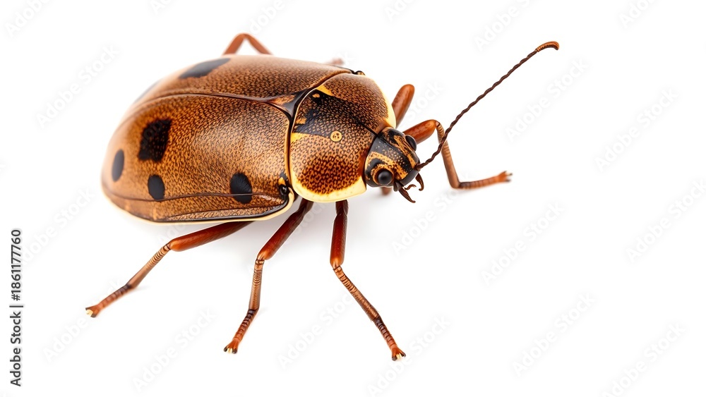 Fototapeta premium Brown Marmorated Stink Bug on White