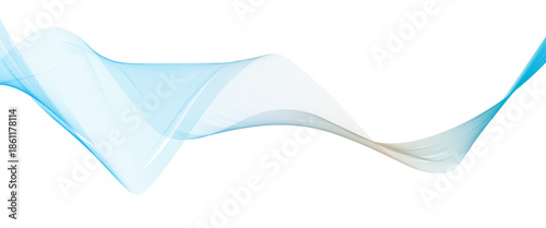 Abstract blue smooth wave on a white background. Dynamic sound wave