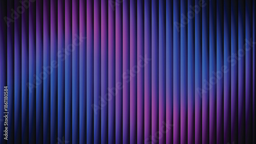 Glass ripple texture with dark gradient background and lilac light streaks. Futuristic distortion, moody abstract glow, reeded vertical blur. Vector illustration EPS