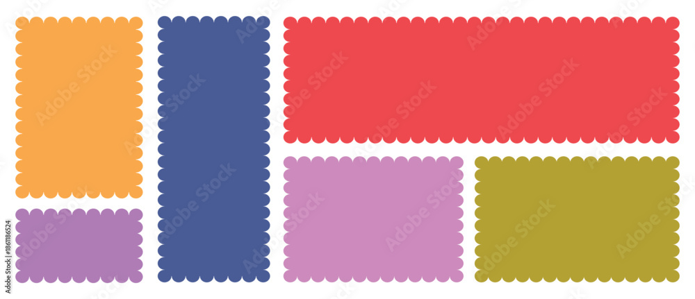 Εκτύπωση καμβά Set of Zigzag and colorful Shapes