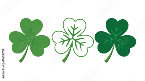 Three green shamrocks illustration