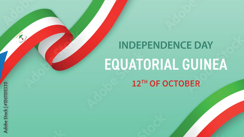 Equatorial Guinea Independence Day Ribbon Celebration Banner Design