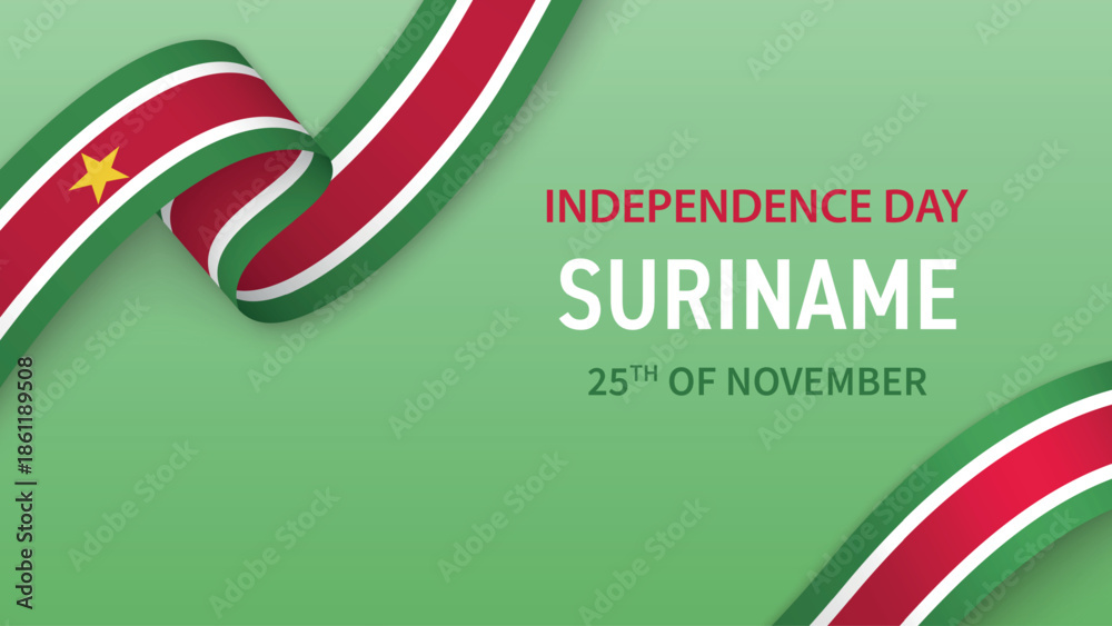 Obraz premium Suriname Independence Day Ribbon Celebration Banner Design