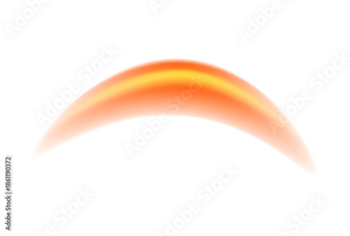 Abstract orange and yellow gradient arc suggesting speed or light movement across a clean white background space
