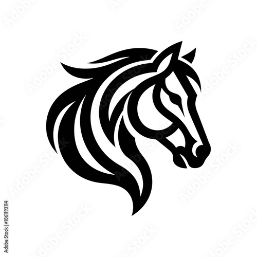 Illustration Of A Horse's Head, Tattoo Art Style
