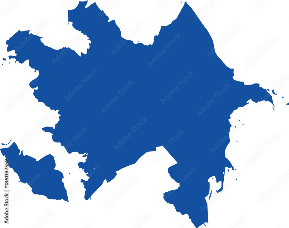 Fototapeta premium Azerbaijan map silhouette isolated on a white background for creative design projects.