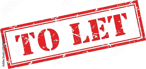 A red rectangular stamp with the text to let prominently displayed in bold white lettering is shown