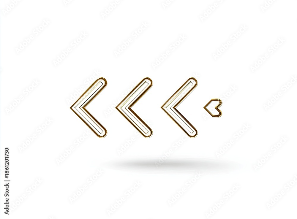 Obraz premium Triple chevron with heart accent