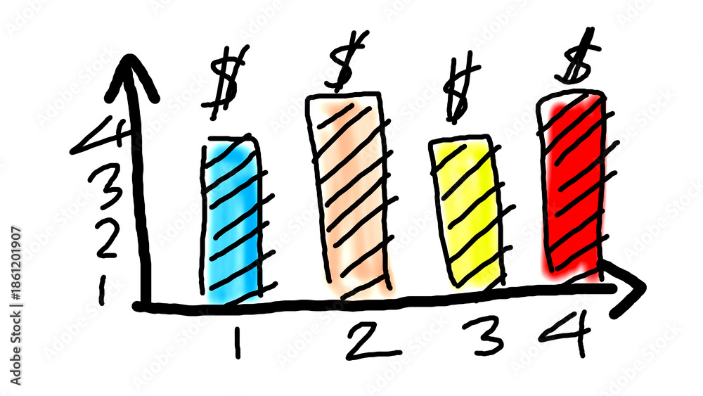 Obraz premium Infographic Graph Hand Drawn