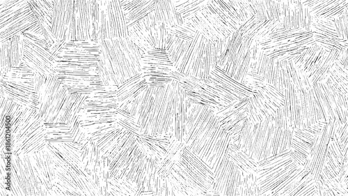 Black and white abstract pattern of hand drawn lines forming geometric shapes background texture