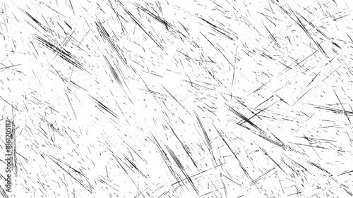 Black and white abstract background with random thin scratches and lines texture