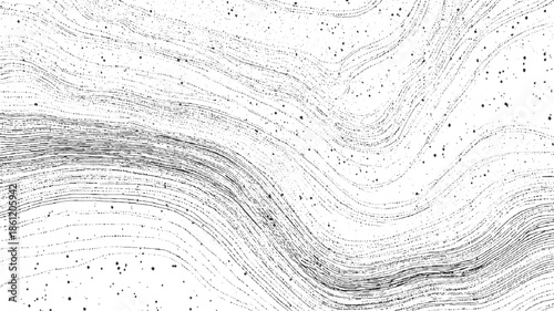 Black and white abstract wavy lines and dots texture background 1