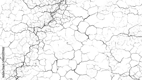 Black cracked texture on white background abstract pattern 3