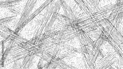 Black and white abstract pattern of intersecting diagonal lines and dashes background texture 1