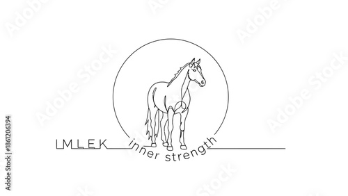 horse logo with inner strength text