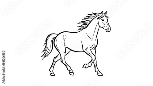 running horse line art