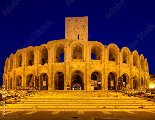 Amphitheater of Arles at twilight