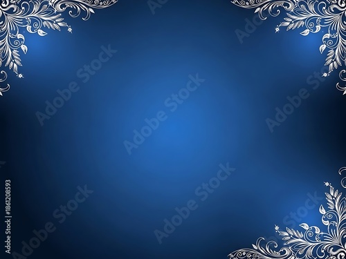 Blue gradient background with snowflake decorations