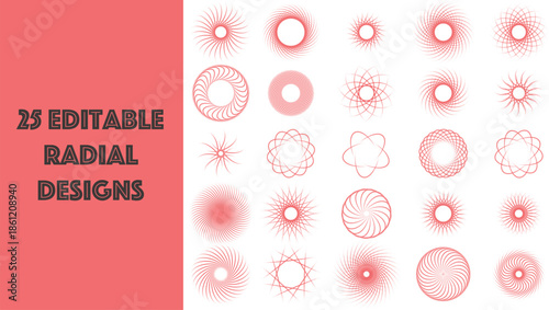 25 Editable Radial Designs for Creative Projects and Presentations
