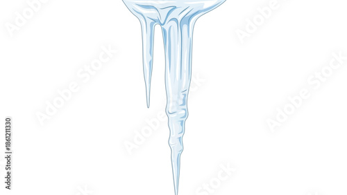 Frozen Water Droplet Formation A Detailed Illustration of a Hanging Icicle in Crisp Detail