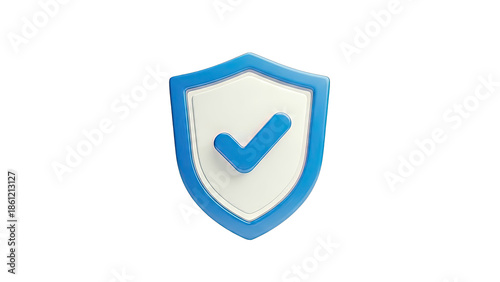 Free Download 3D Shield with Blue Checkmark Icon - GFXLoad
