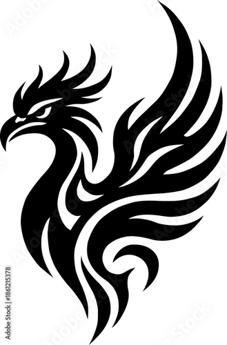 PPhoenix Bird Logo Vector – Abstract Eagle Fire Icon Design