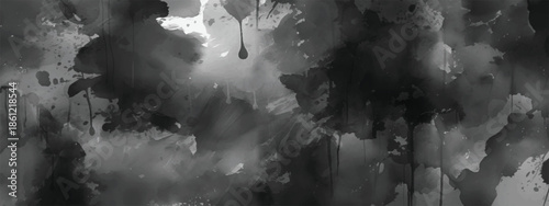 Dark Cloudy Ink Abstract Background with Fluid Wash and Layered Depth