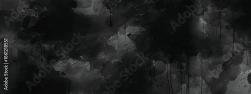 Dark Cloudy Ink Abstract Background with Fluid Wash and Layered Depth