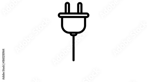 Animated Electric Plug Icon Loop Animation.