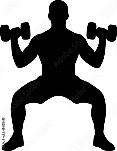 Man performing dumbbell squats