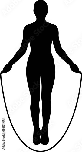 Silhouette of person jumping rope