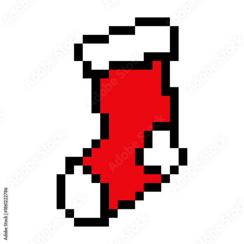 Tiempo de Navidad. Logo con media de Santa Claus estilo arcade con pixels para tarjetas y felicitaciones