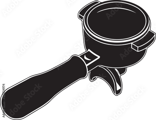 Coffee portafilter illustration on white background isolated on white background, Vector, illustration