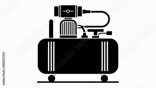 Illustration of an air compressor on wheels