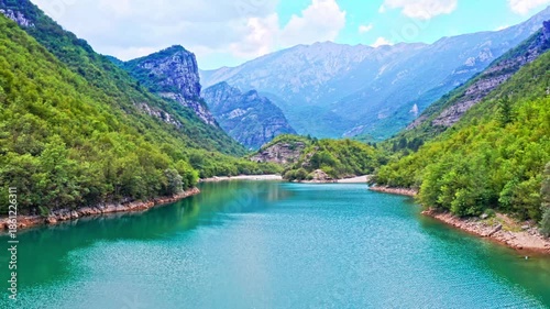 Emerald Mountain River Canyon Landscape