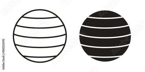 Fitness Ball icons symbol, logo illustration. Vector graphics set