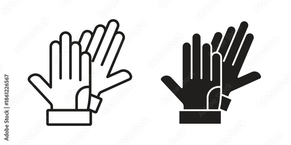 Fototapeta premium Gloves icons symbol, logo illustration. Vector graphics set