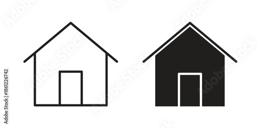 Home icons symbol, logo illustration. Vector graphics set