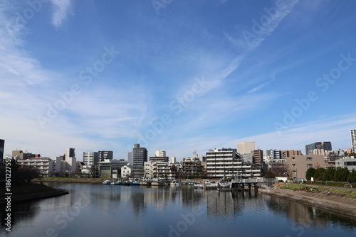 Winter scenery of Tokyo's canal