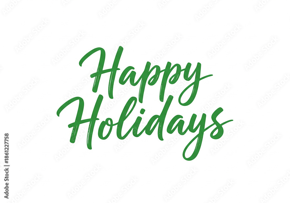 Obraz premium Happy Holidays Green Brush 