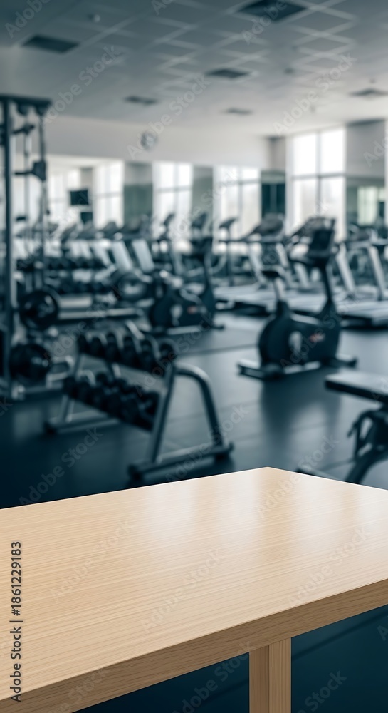Fototapeta premium Gym Interior with Equipment and Weights for Fitness Training.