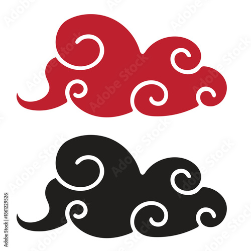 Group of clouds with a transparent swirl - vector graphic